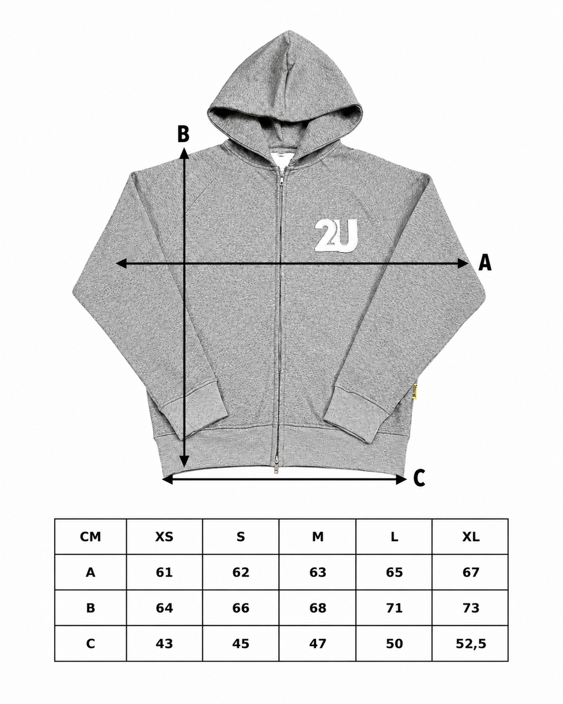 2U Zip Hoodie - Black